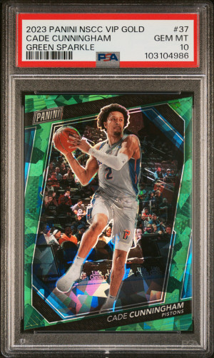 2023 Panini National Vip Gold Cade Cunningham Green Sparkle /99 front