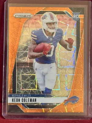 2024 Panini Prizm Keon Coleman #362 Orange Lazer Prizm RC front
