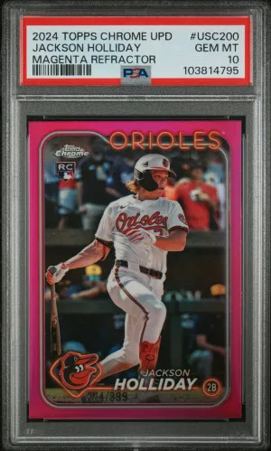 2024 Topps Chrome Update Jackson Holliday Magenta Refractor front