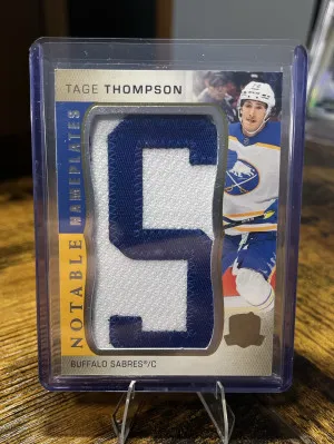 2022-23 The Cup Tage Thompson Notable Nameplates Letter 1/1 (S) front