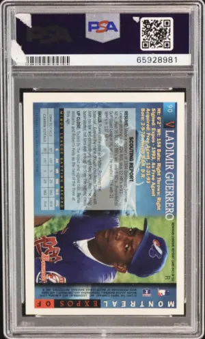 1998 Bowman Chrome Reprints Vladimir Guerrero Reprints-Refractor back