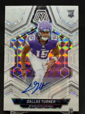 2024 Mosaic Dallas Turner #317 RC Autograph front