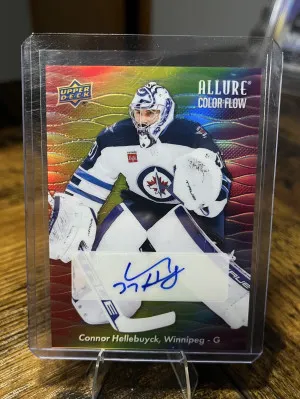 2023-24 Allure Full Rainbow Auto Connor Hellebuyck front