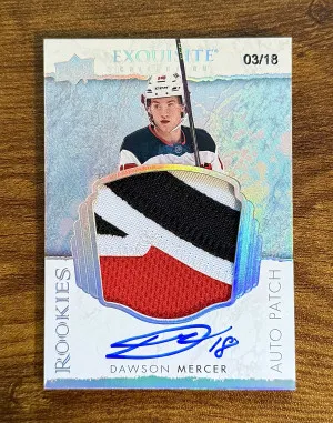 2021-22 Dawson Mercer Upper Deck The Cup Exquisite Patch Auto /18 front