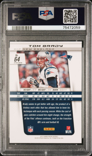 2013 Panini Prizm Tom Brady Camo Prizm back