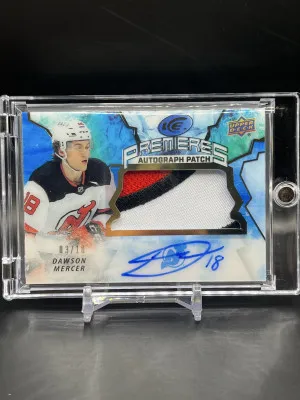 2021-22 UD ICE Dawson Mercer Premieres Rookie Patch Auto /10 front