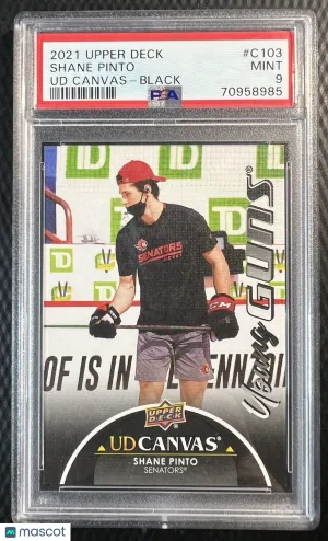 PSA 2021 Upper Deck Series 1 UD Canvas Young Guns Black Shane Pinto #C103 front