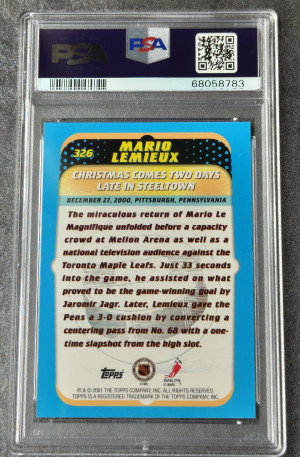 2001 Topps Mario Lemieux #326 back