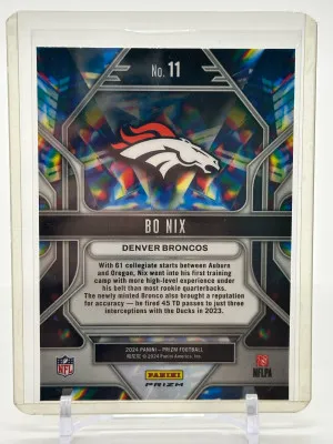 2024 Prizm Bo Nix Prismatic Green back
