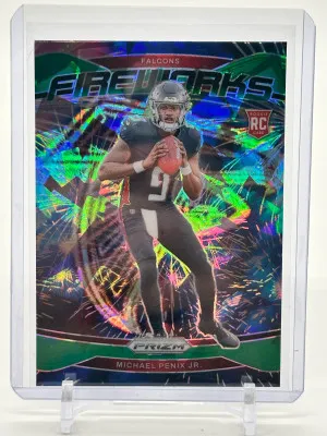 2024 Prizm Michael Penix Fireworks Green front