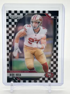 2024 Prizm Nick Bosa White Checkerboard front