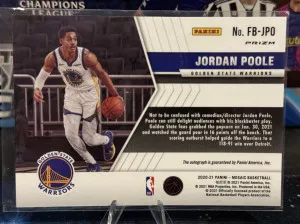 2020-21 Mosaic Jordan Poole Fast Break Auto back