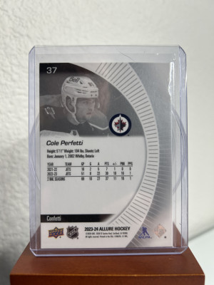 2023-24 Upper Deck Allure Hockey Cole Perfetti #37 Confetti back