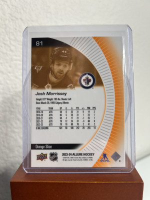 2023-24 Upper Deck Allure Josh Morrissey #81 Orange Slice back