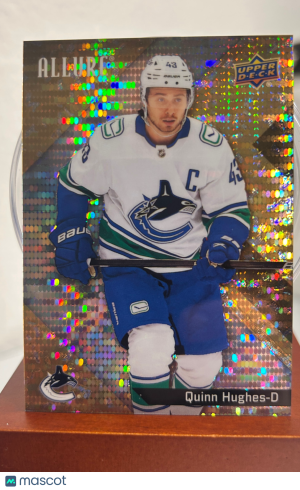 2024-25 Upper Deck Allure Quinn Hughes #47 Gold Glitter Bomb 191 / 199 front