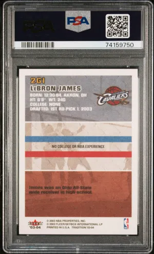 2003 Fleer Tradition Lebron James back