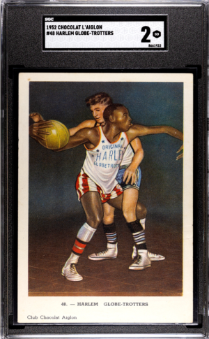 1952 Chocolat L'Aiglon #48 Harlem Globe-Trotters, Reece "Goose" Tatum front