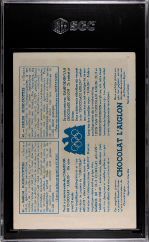 1952 Chocolat L'Aiglon #48 Harlem Globe-Trotters, Reece "Goose" Tatum back