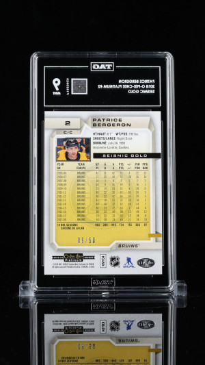 Patrice Bergeron 2018 O-Pee-Chee Platinum  #2 Seismic Gold back