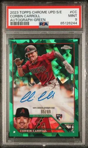 2023 Topps Chrome Update Sapphire Edition Autograph Corbin Carroll Autograph-Green front
