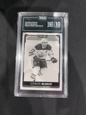 2022 OPC Black and White variation Conner Mcdavid  TAG 10 front