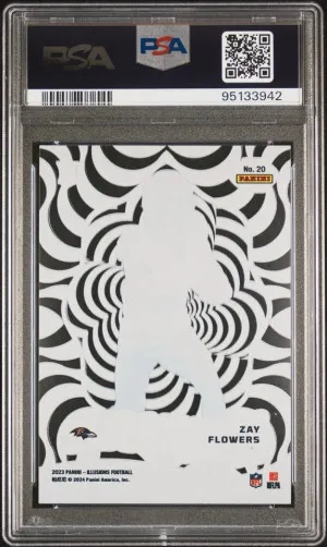 2023 Panini Illusions ZAY FLOWERS Rookie RC FUNKADELIC #20 - GRADED PSA 10 Baltimore Ravens back