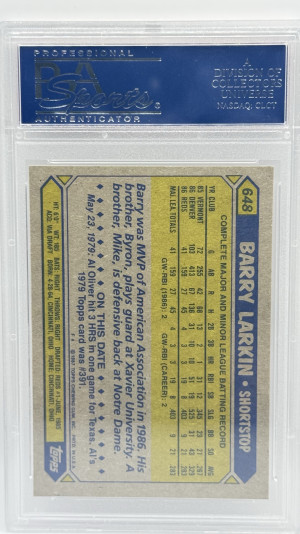 1987 Topps Barry Larkin back