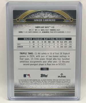 2024 Topps Triple Threads Junior Caminero Black Onyx 18/50 back