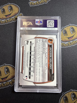 2023 Bowman Chrome Jackson Holliday Chrome Prospect Auto PSA 10 back