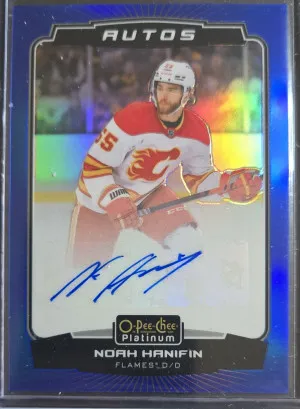 2022-23 O-Pee-Chee Platinum Blue Autograph BA-NO Noah Hanifin front