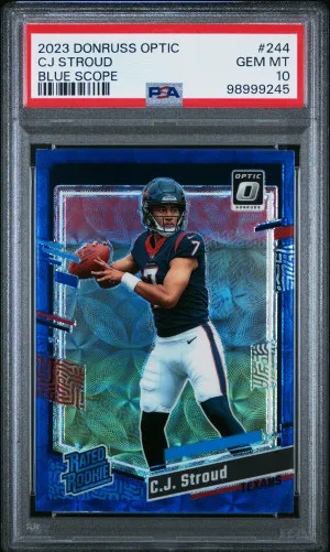 2023 Panini Donruss Optic CJ Stroud Blue Scope front