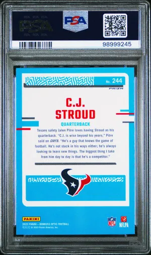 2023 Panini Donruss Optic CJ Stroud Blue Scope back