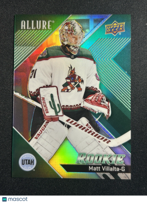 Matt Villalta /99 made Rookie Green Rainbow Allure 2024-24 Hockey Card 104 front