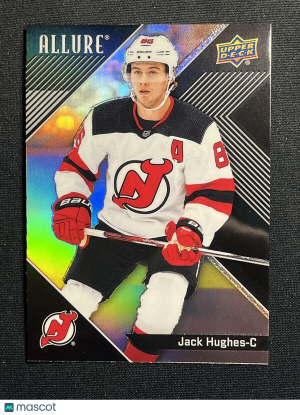 Jack Hughes Black Rainbow Allure 2024-25 Hockey Card 52 front