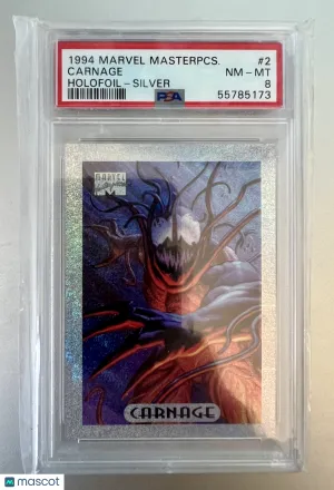 1994 Marvel Masterpieces Holofoil Carnage #2 PSA 8 front
