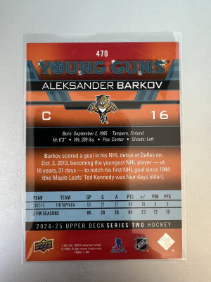 2024-25 Upper Deck Series Two Aleksander Barkov #470 Young Guns back