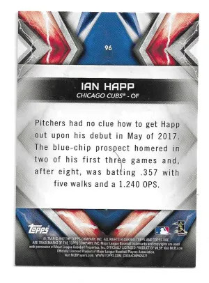 2017 Topps Fire #96 Ian Happ (RC) - Chicago Cubs back