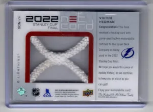 2022-23 SP Game Used Hockey - Victor Hedman Stanley Cup Final Net Cord 3/25 back