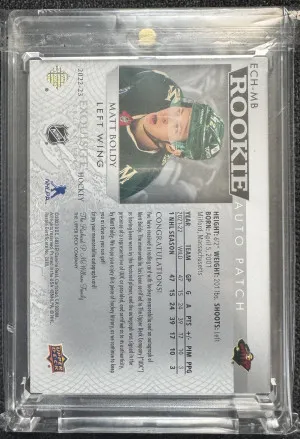 2022-23 The Cup Exquisite Collection Matt Boldy RC Auto Patch Three color /25 back