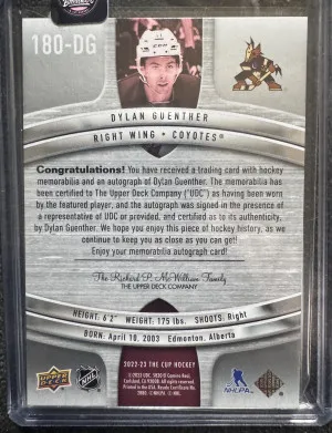2022-23 The Cup Dylan Guenther RC RPA 8/10 back