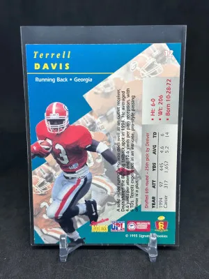 Terrell Davis 1995 Signature Rookies Prime Rookie Auto /3000 #12 back