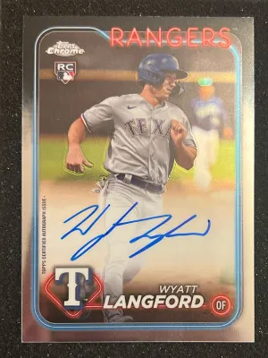2024 Topps Chrome Wyatt Langford Base Auto front