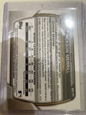 2023 Jackson Merrill Bowman Chrome back