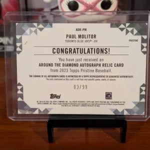 2023 Topps Pristine Around The Diamond Paul Molitor /99 back