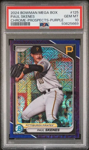 2024 Bowman Mega Box Chrome Prospects Paul Skenes Chr-Prospects-Purple Ref front