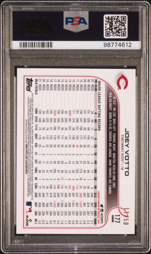 2022 Topps Chrome Sonic Joey Votto Gold Raywave Refractor back