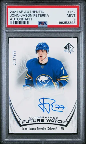 2021 Sp Authentic John-Jason Peterka Autograph 213/999 PSA 9 front