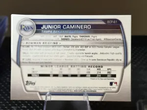 2023 Bowman 1st Edition - #BCP-61 Junior Caminero (RC) back