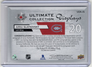 2022-23 Upper Deck Ultimate Collections Juraj Slafkovsky Game Used Jersey Auto /99 back