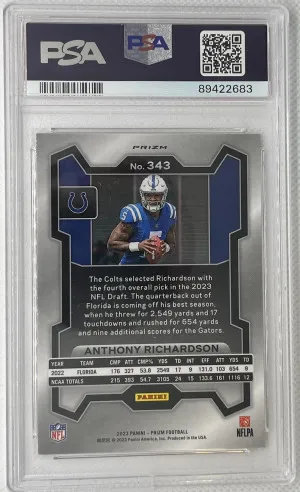 2023 Prizm Anthony Richardson RC orange lazer  PSA 10 back